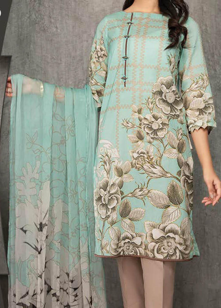 LimeLight Printed Lawn Suits Unstitched 2 Piece LL21S U-1242 AQUA - Summer Collection