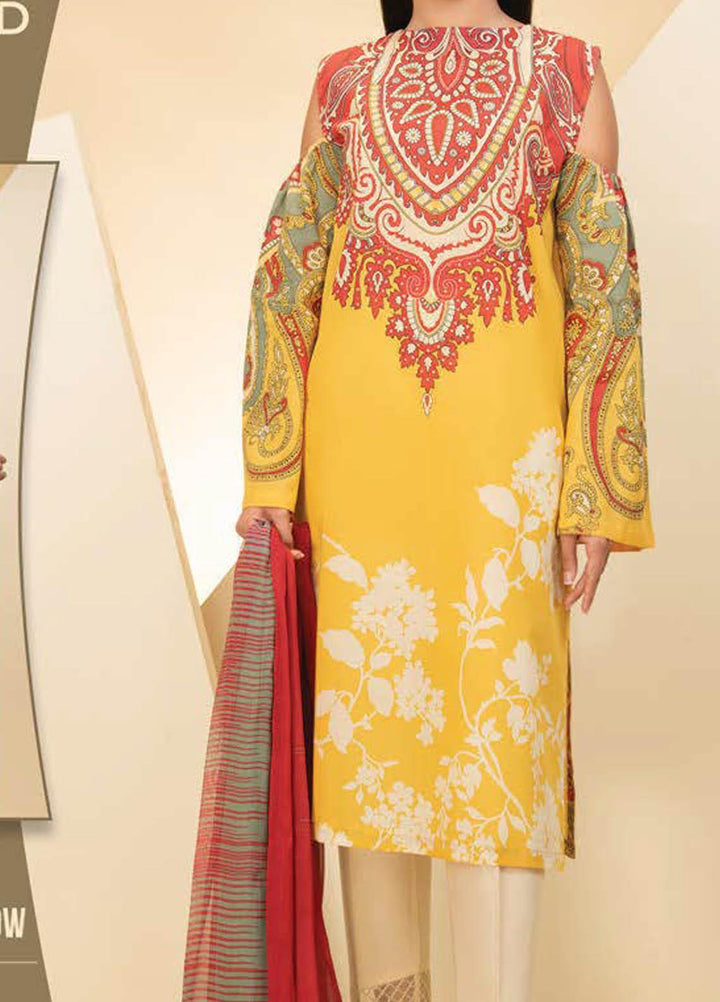 LimeLight Printed Lawn Suits Unstitched 2 Piece LL21S U-1245 YELLOW - Summer Collection