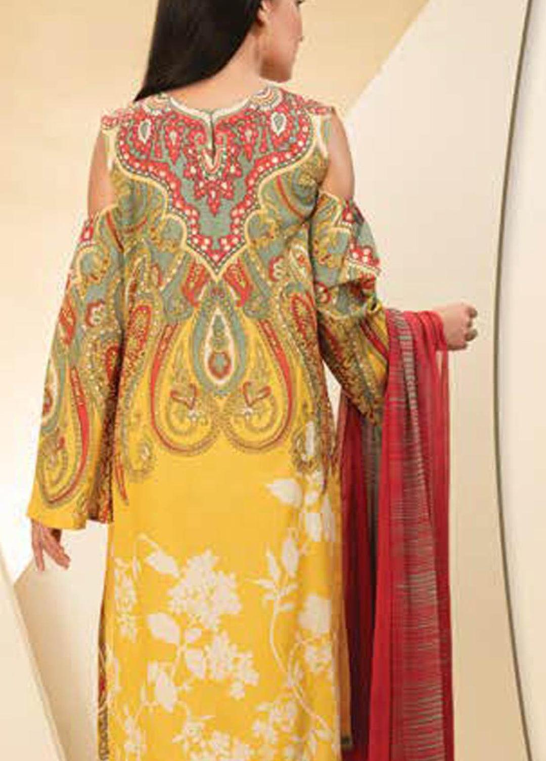 LimeLight Printed Lawn Suits Unstitched 2 Piece LL21S U-1245 YELLOW - Summer Collection