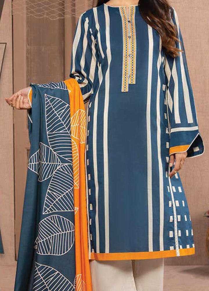 LimeLight Printed Lawn Suits Unstitched 2 Piece LL21S U-1321 BLUE - Summer Collection
