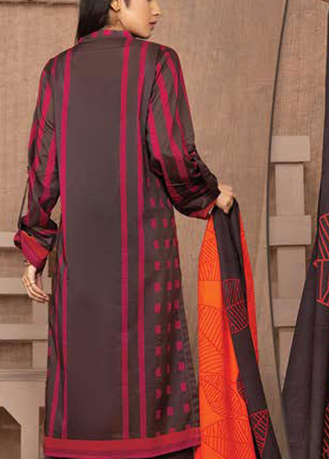 LimeLight Printed Lawn Suits Unstitched 2 Piece LL21S U-1321 BROWN - Summer Collection