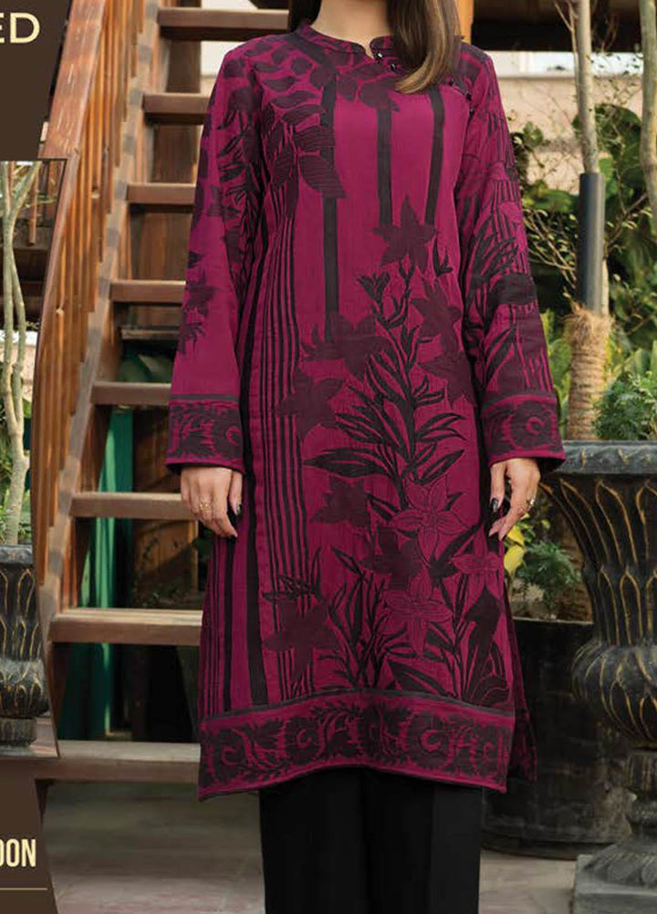 LimeLight Printed Jacquard  Unstitched Kurties LL21S U-1355 MAROON - Summer Collection