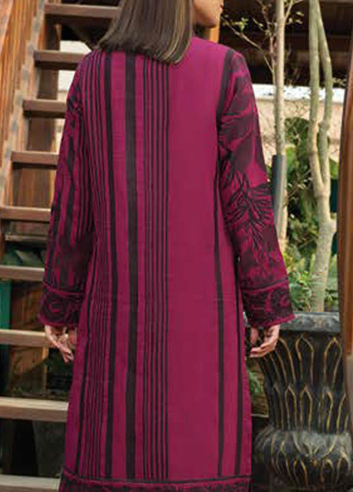 LimeLight Printed Jacquard  Unstitched Kurties LL21S U-1355 MAROON - Summer Collection