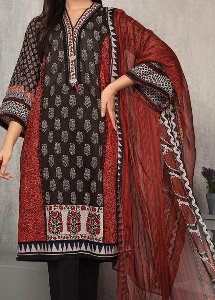 LimeLight Printed Lawn Suits Unstitched 2 Piece LL21S U-1383 BROWN - Summer Collection