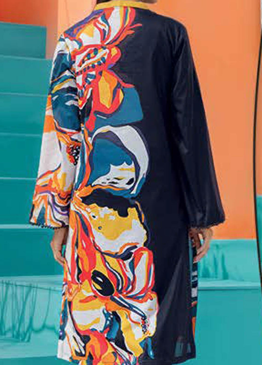 LimeLight Printed Lawn  Unstitched Kurties LL21S U-1395 BLACK - Summer Collection