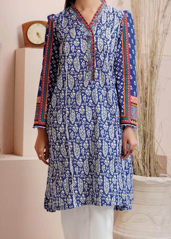 LimeLight Printed Lawn  Unstitched Kurties LL21S U-1396 BLUE - Summer Collection