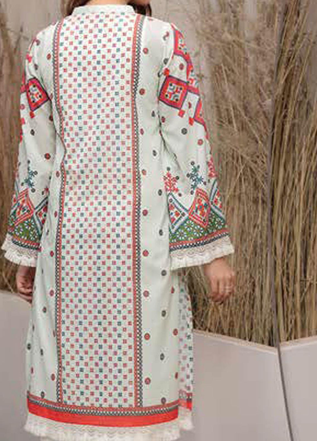 LimeLight Printed Lawn  Unstitched Kurties LL21S U-1397 OFF WHITE - Summer Collection