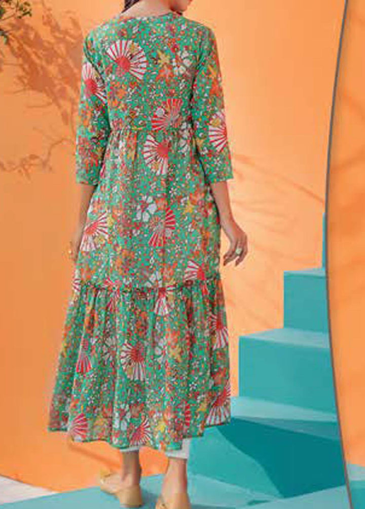 LimeLight Printed Lawn  Unstitched Kurties LL21S U-1398 GREEN - Summer Collection