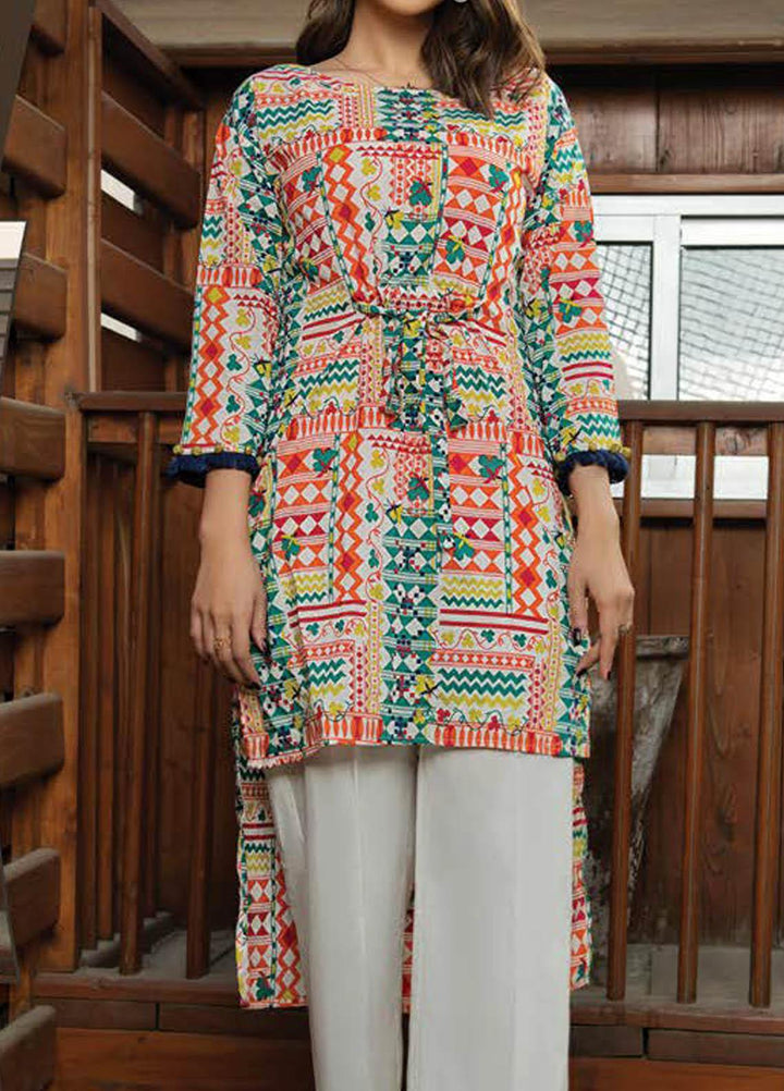 LimeLight Printed Lawn  Unstitched Kurties LL21S U-1399 WHITE - Summer Collection