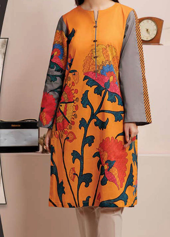 LimeLight Printed Lawn  Unstitched Kurties LL21S U-1406 RUST - Summer Collection