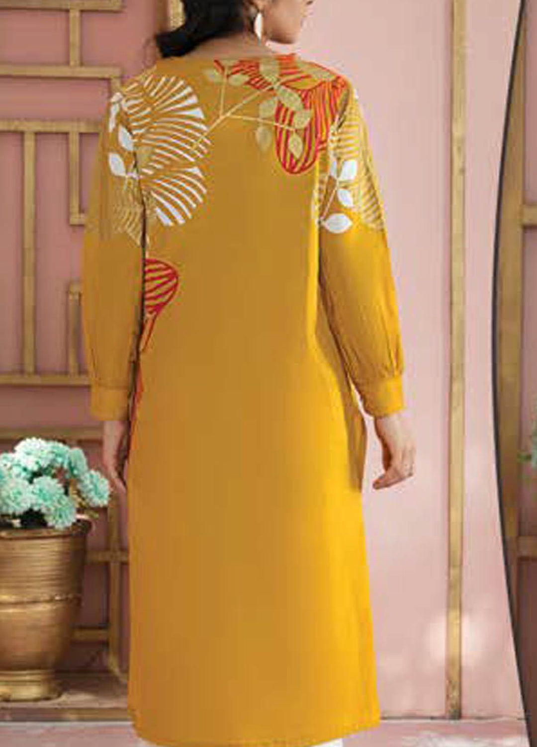 LimeLight Printed Lawn  Unstitched Kurties LL21S U-1412 YELLOW - Summer Collection