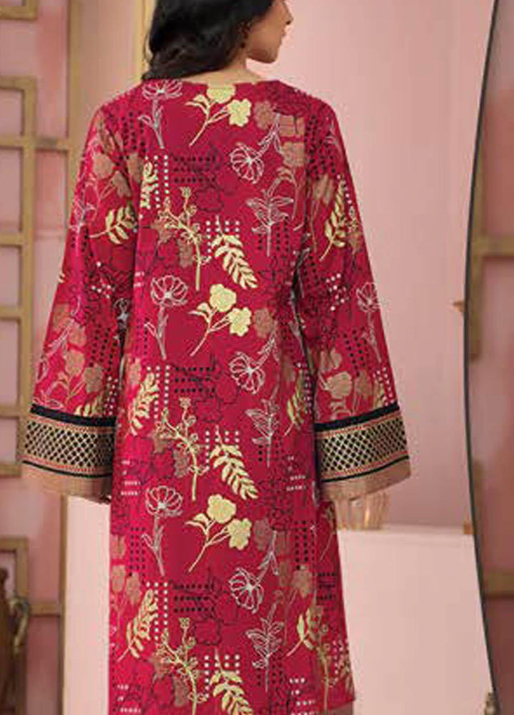 LimeLight Printed Lawn  Unstitched Kurties LL21S U-1414 RED - Summer Collection