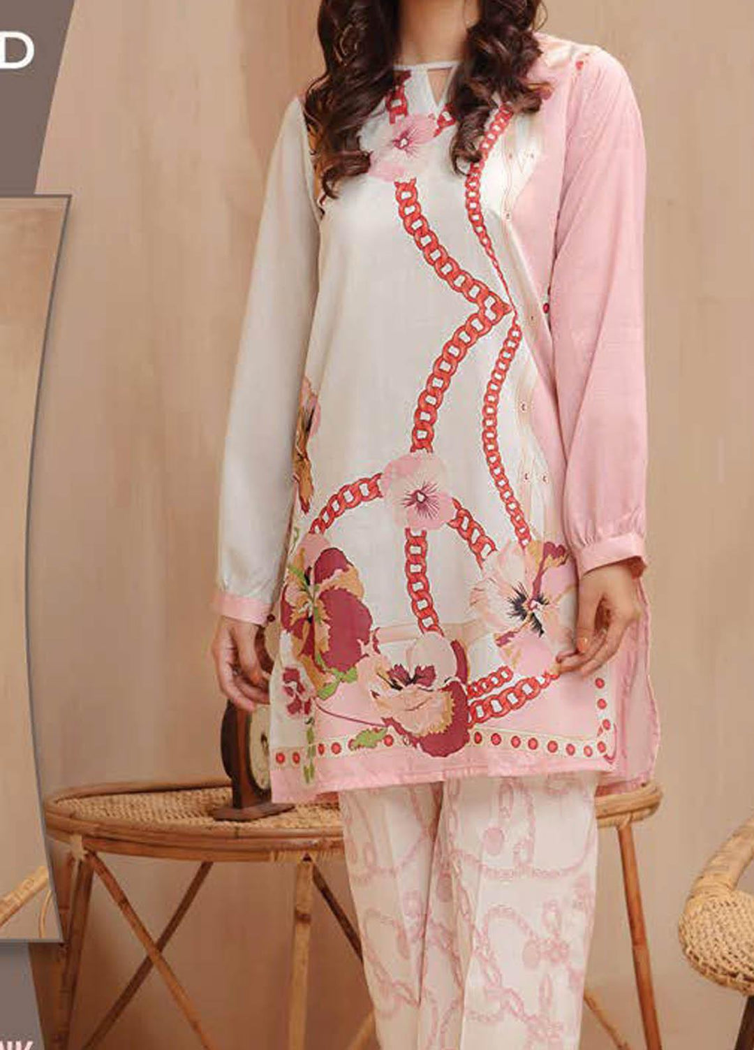 LimeLight Printed Lawn Suits Unstitched 2 Piece LL21S U-1429 PINK - Summer Collection