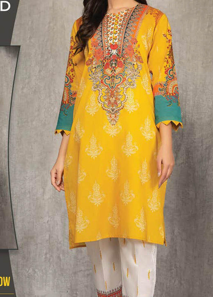 LimeLight Printed Lawn Suits Unstitched 2 Piece LL21S U-1440 YELLOW - Summer Collection