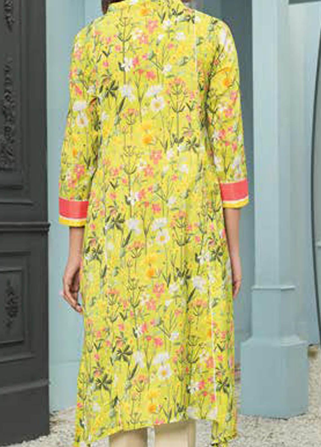 LimeLight Printed Lawn  Unstitched Kurties LL21S U-1484 APPLE GREEN - Summer Collection