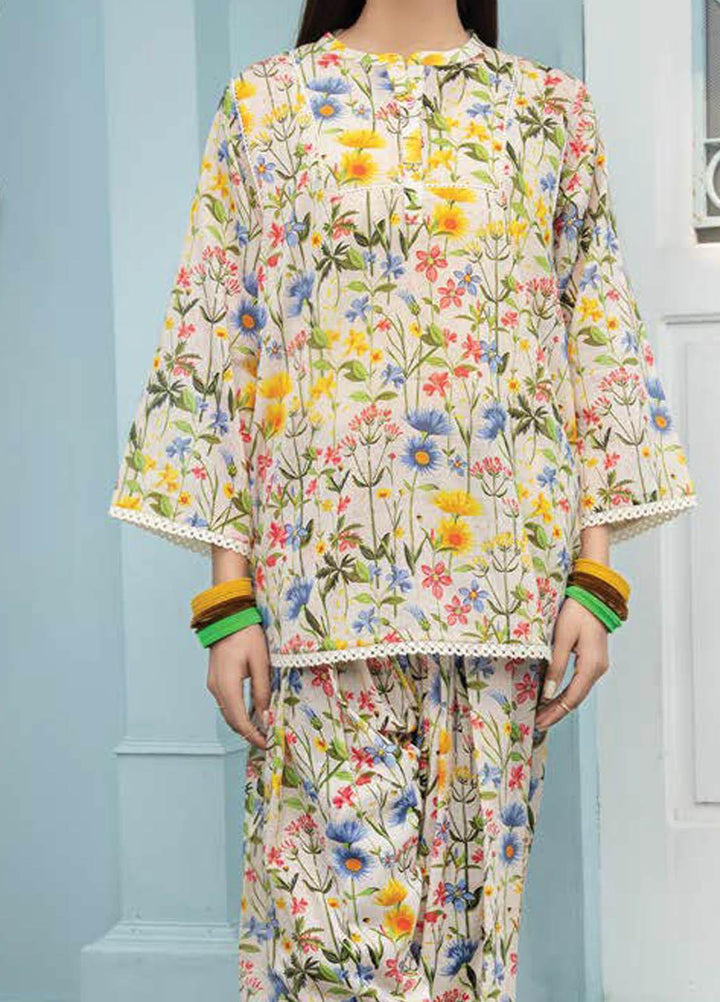 LimeLight Printed Lawn  Unstitched Kurties LL21S U-1484 WHITE - Summer Collection