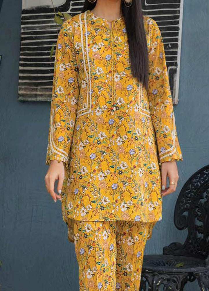 LimeLight Printed Lawn  Unstitched Kurties LL21S U-1488 YELLOW - Summer Collection