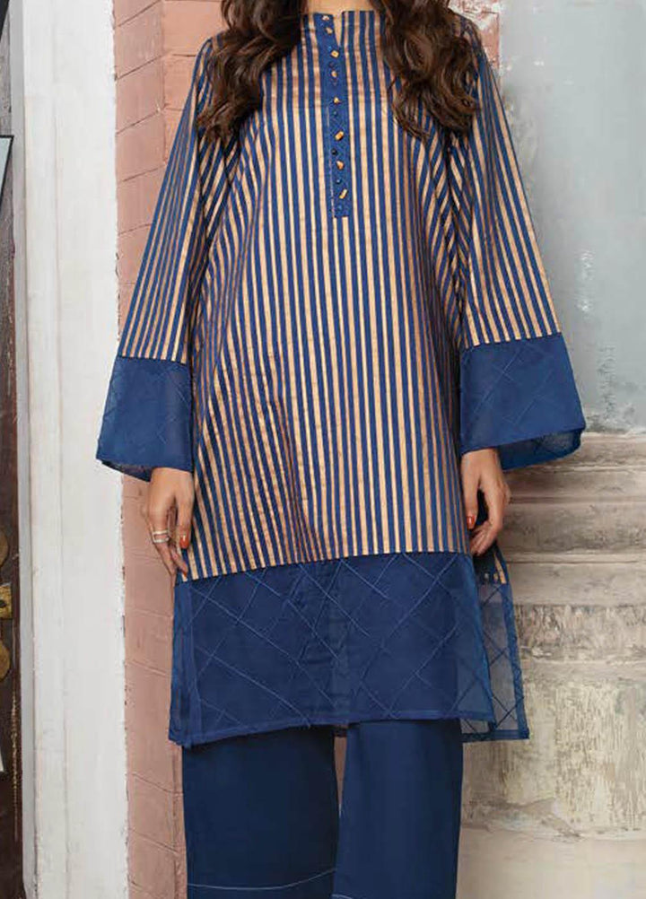 LimeLight Printed Lawn  Unstitched Kurties LL21S U-1517 BLUE - Summer Collection