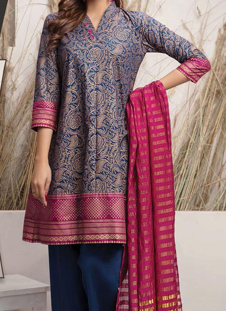 LimeLight Printed Lawn Suits Unstitched 3 Piece LL21US U1205 Blue - Summer Collection