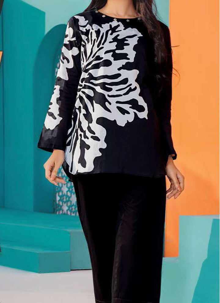 LimeLight Printed Lawn  Unstitched Kurties LL21US U1405 Black - Summer Collection