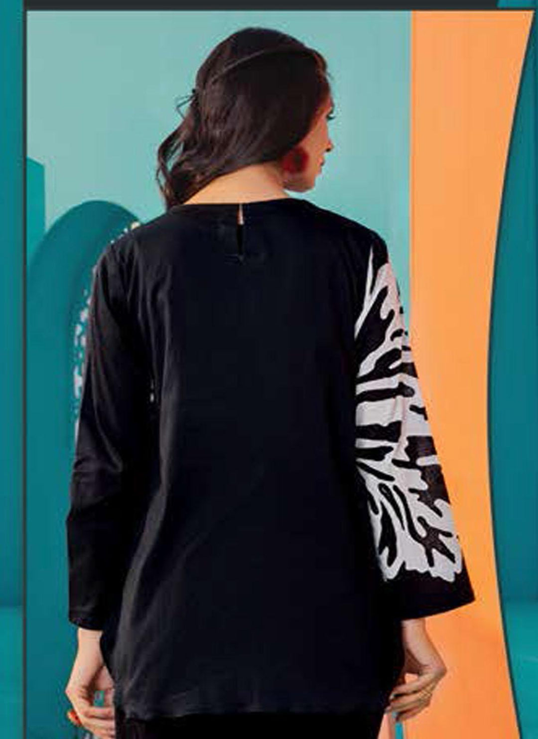 LimeLight Printed Lawn  Unstitched Kurties LL21US U1405 Black - Summer Collection