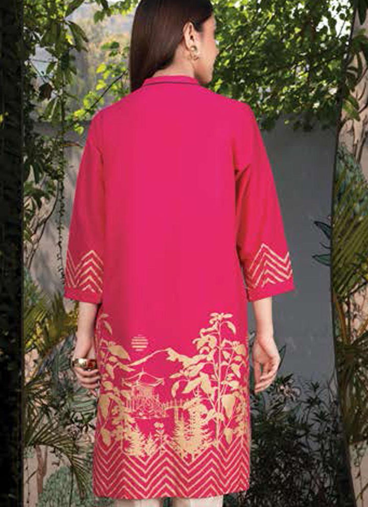 LimeLight Printed Lawn  Unstitched Kurties LL21US U1411 Shocking Pink - Summer Collection