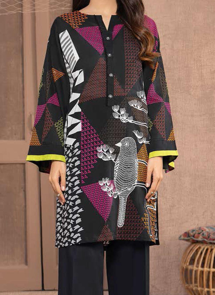 LimeLight Printed Lawn  Unstitched Kurties LL21US U1435 Black - Summer Collection