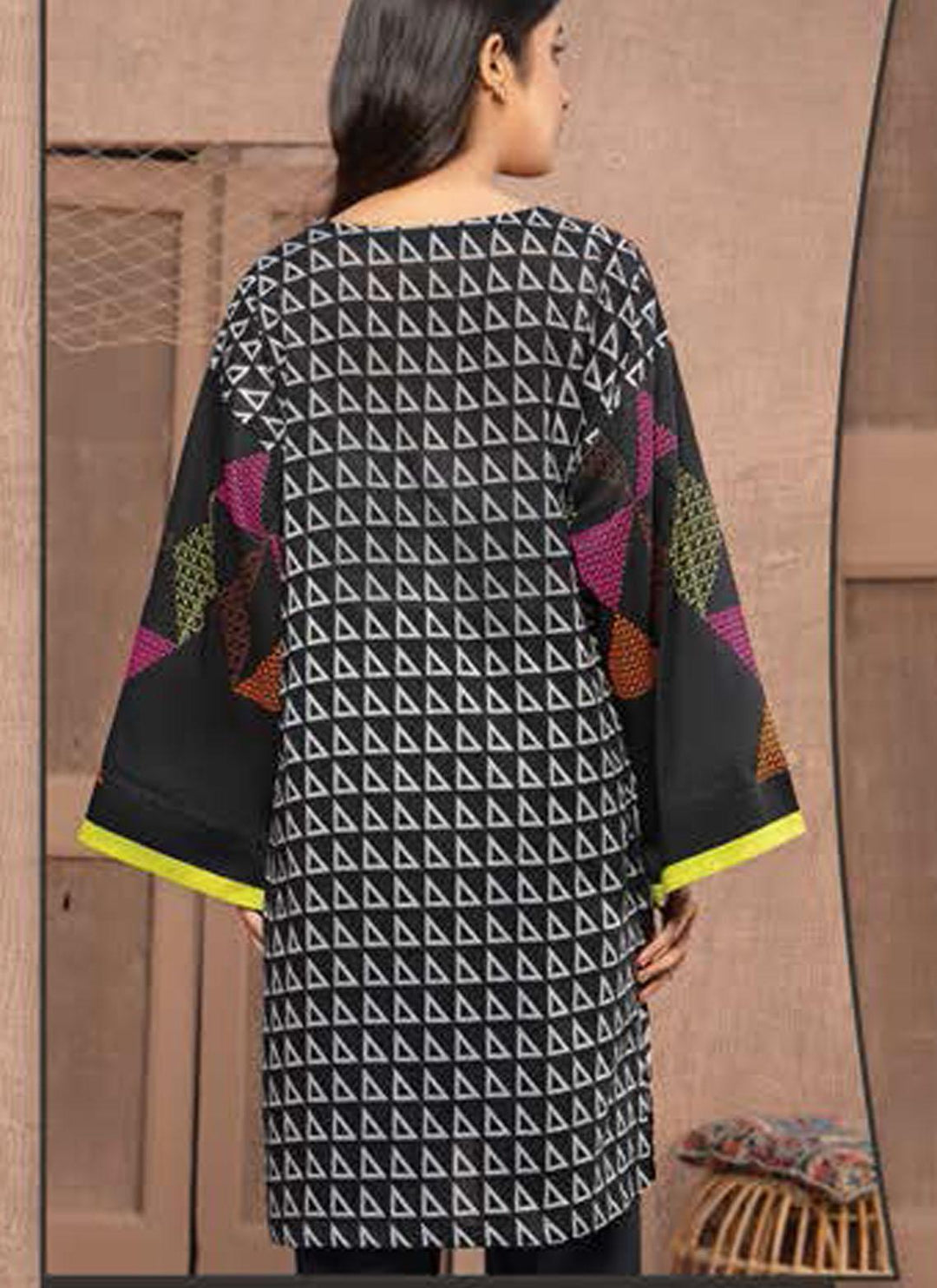 LimeLight Printed Lawn  Unstitched Kurties LL21US U1435 Black - Summer Collection