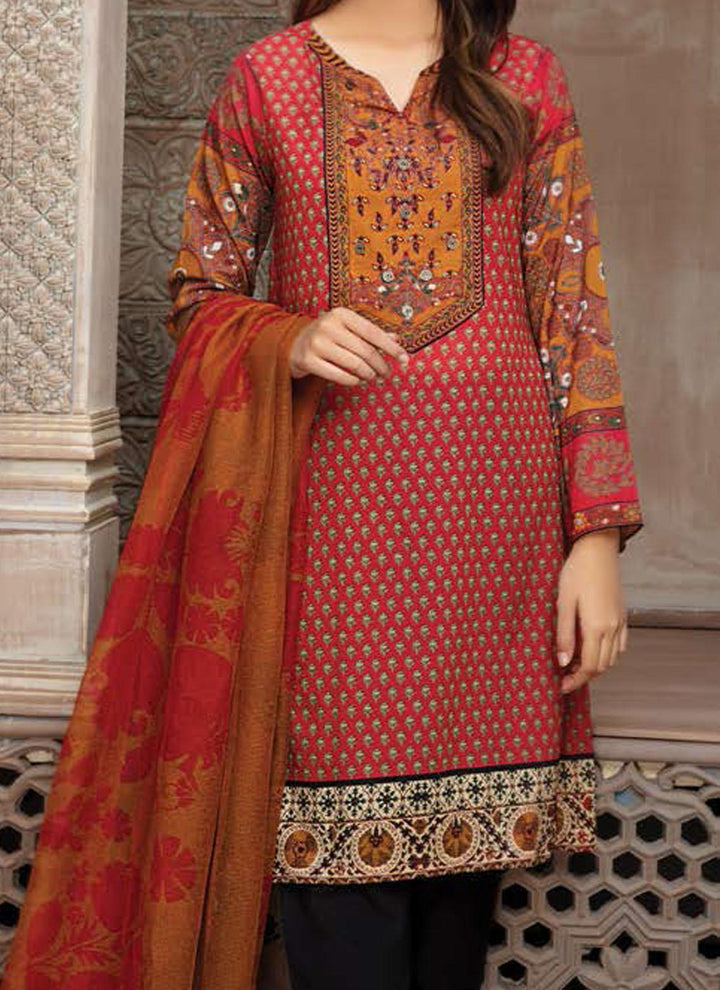 LimeLight Printed Lawn Suits Unstitched 2 Piece LL21US U1441 Red - Summer Collection