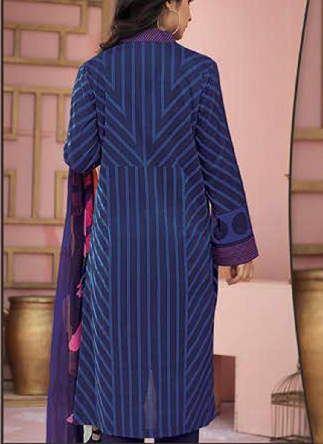 LimeLight Printed Lawn Suits Unstitched 2 Piece LL21US U1445 Blue - Summer Collection