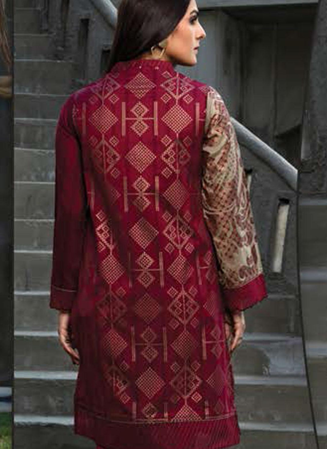 LimeLight Printed Lawn  Unstitched Kurties LL21US U1451 Pink - Summer Collection