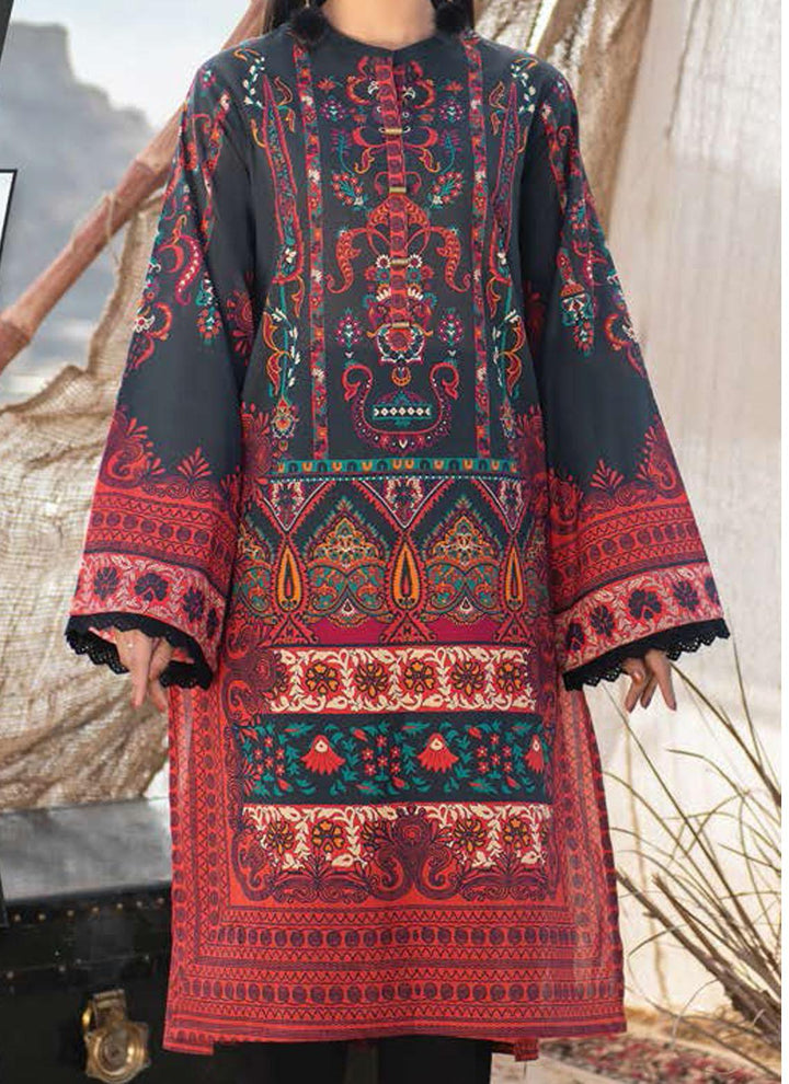 LimeLight Printed Lawn  Unstitched Kurties LL21US U1490 Black - Summer Collection