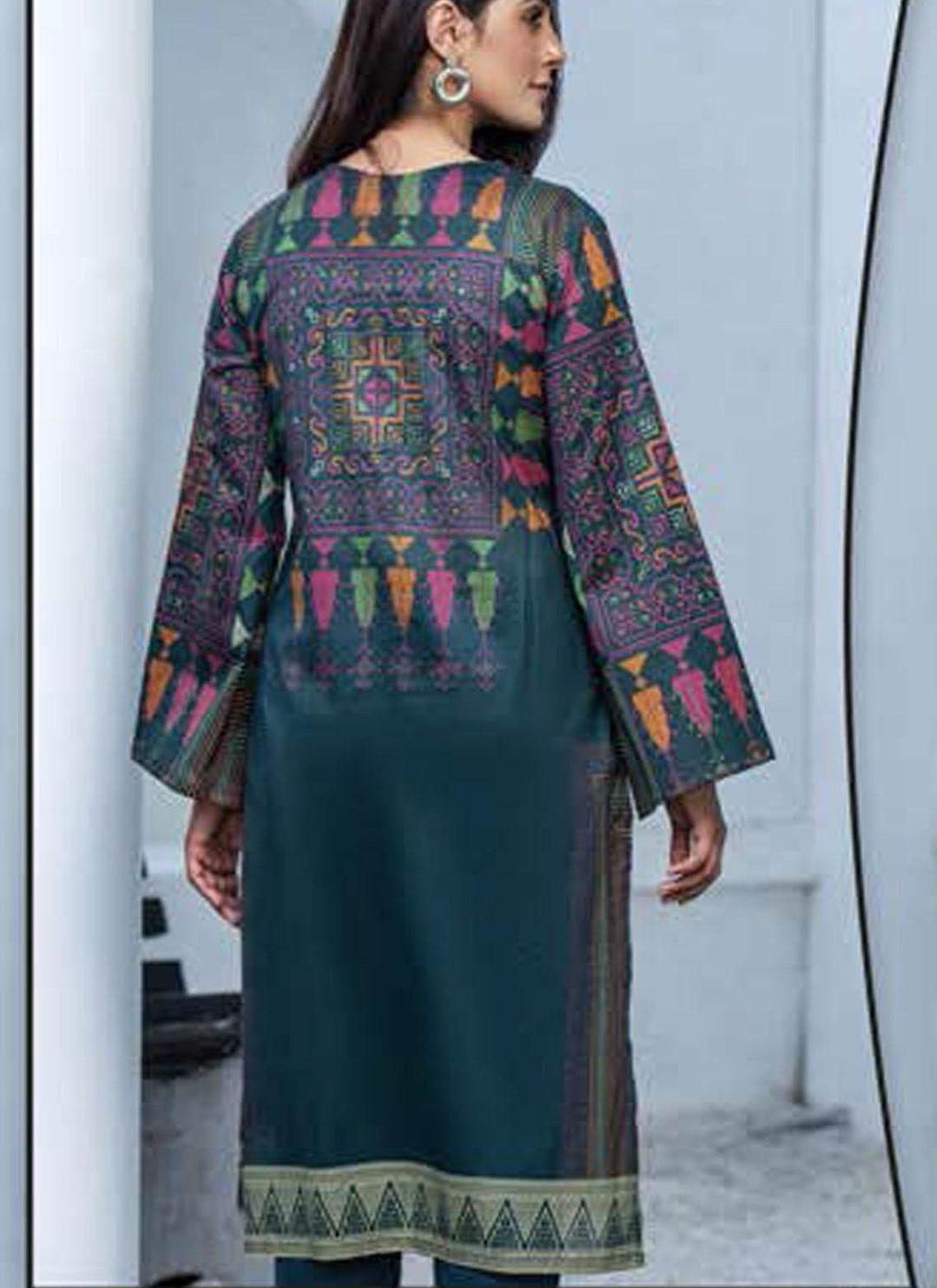 LimeLight Printed Lawn  Unstitched Kurties LL21US U1495 Green - Summer Collection