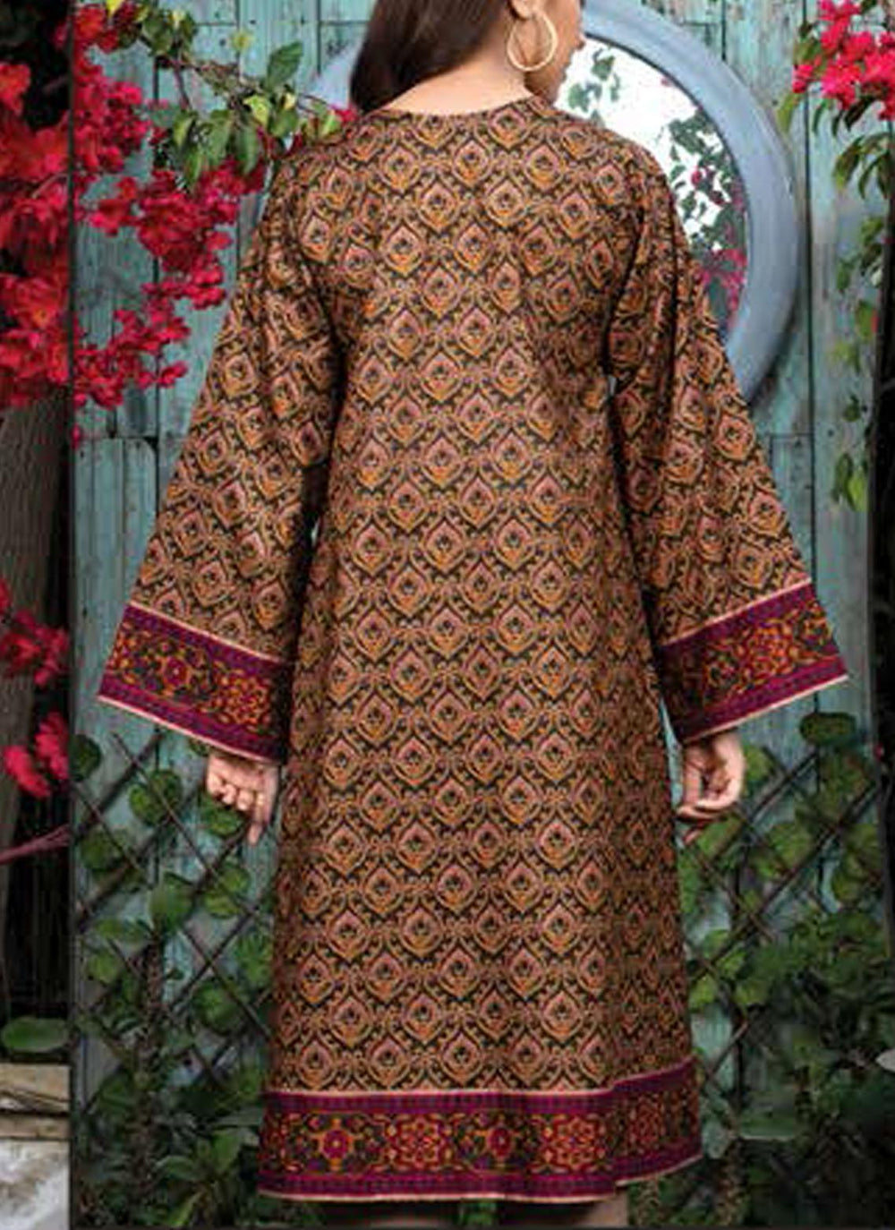 LimeLight Printed Lawn  Unstitched Kurties LL21US U1520 Brown - Summer Collection