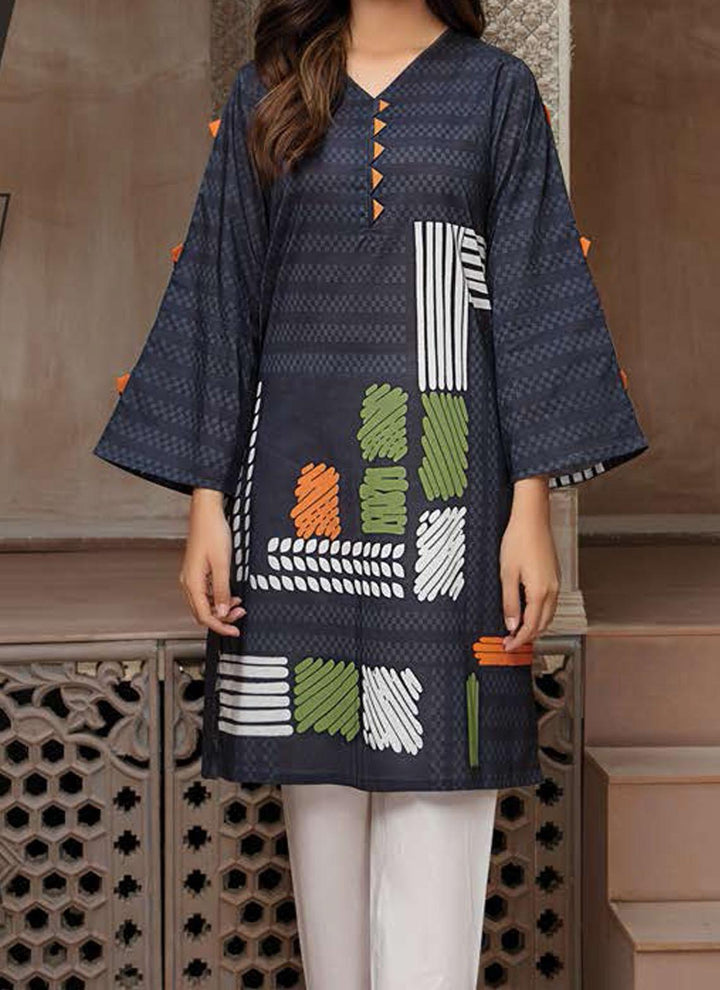 LimeLight Printed Lawn  Unstitched Kurties LL21US U1577 Blue - Summer Collection