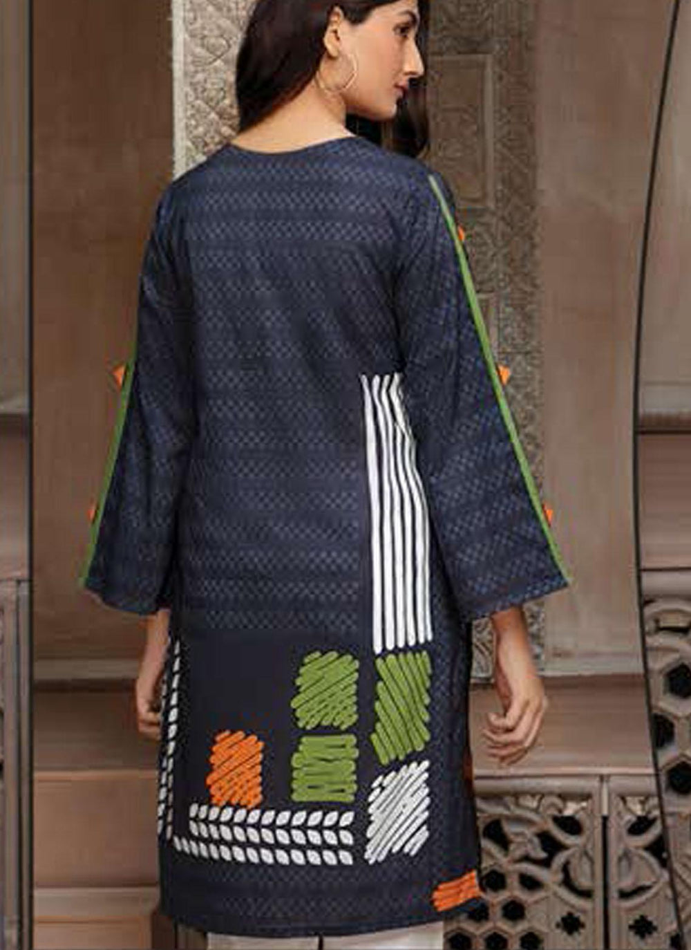 LimeLight Printed Lawn  Unstitched Kurties LL21US U1577 Blue - Summer Collection