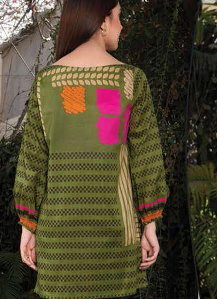 LimeLight Printed Lawn  Unstitched Kurties LL21US U1577 Green - Summer Collection