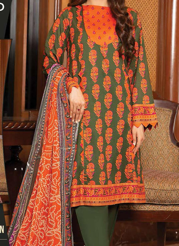 LimeLight Printed Lawn Suits Unstitched 3 Piece LL21US U1588 Brown - Summer Collection
