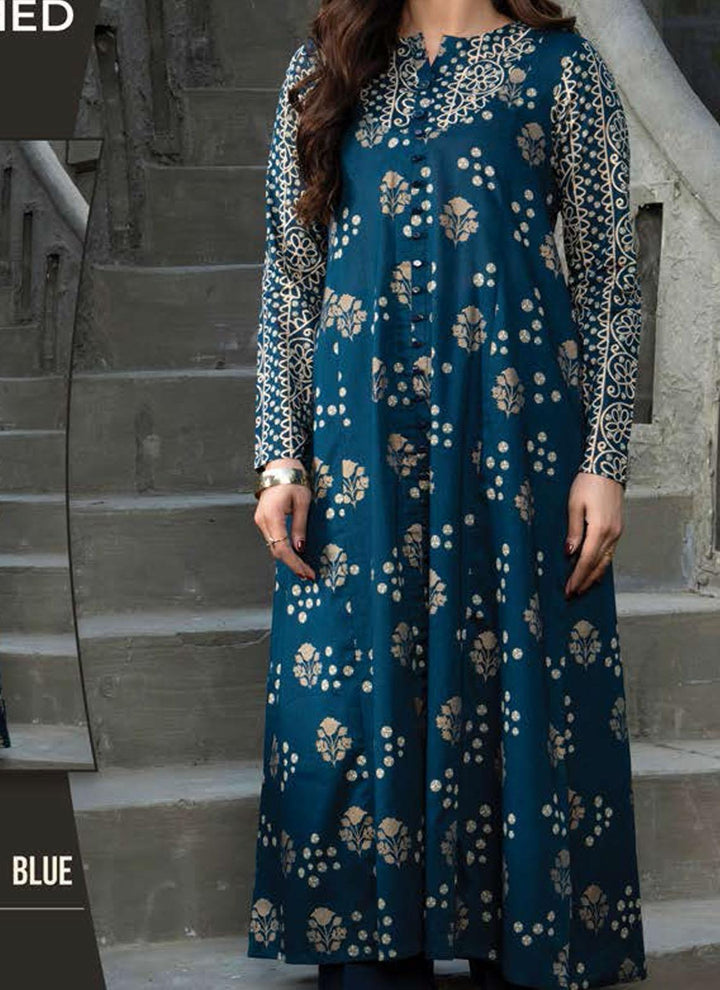 LimeLight Printed Lawn  Unstitched Kurties LL21US U1595 Blue - Summer Collection