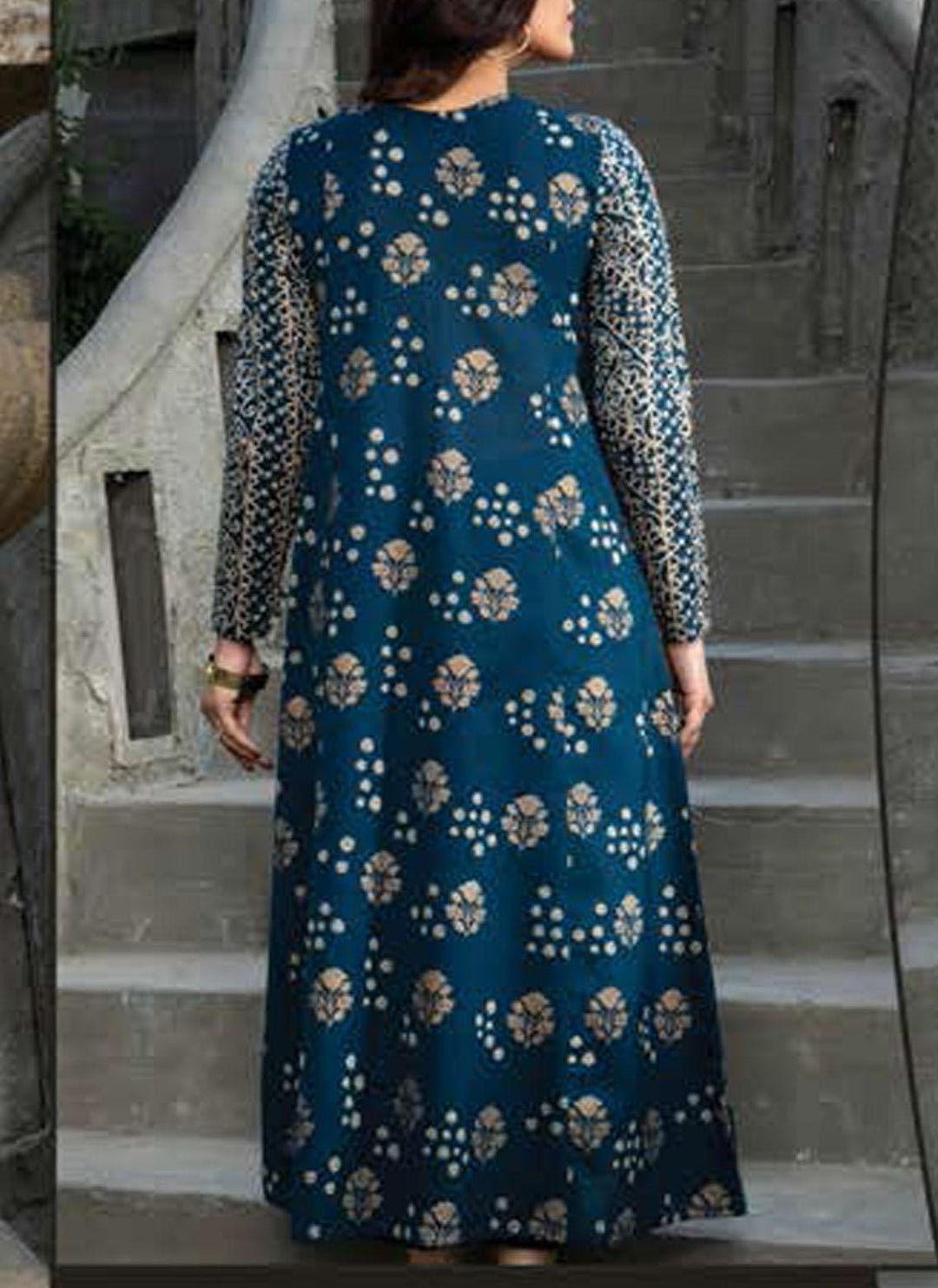 LimeLight Printed Lawn  Unstitched Kurties LL21US U1595 Blue - Summer Collection