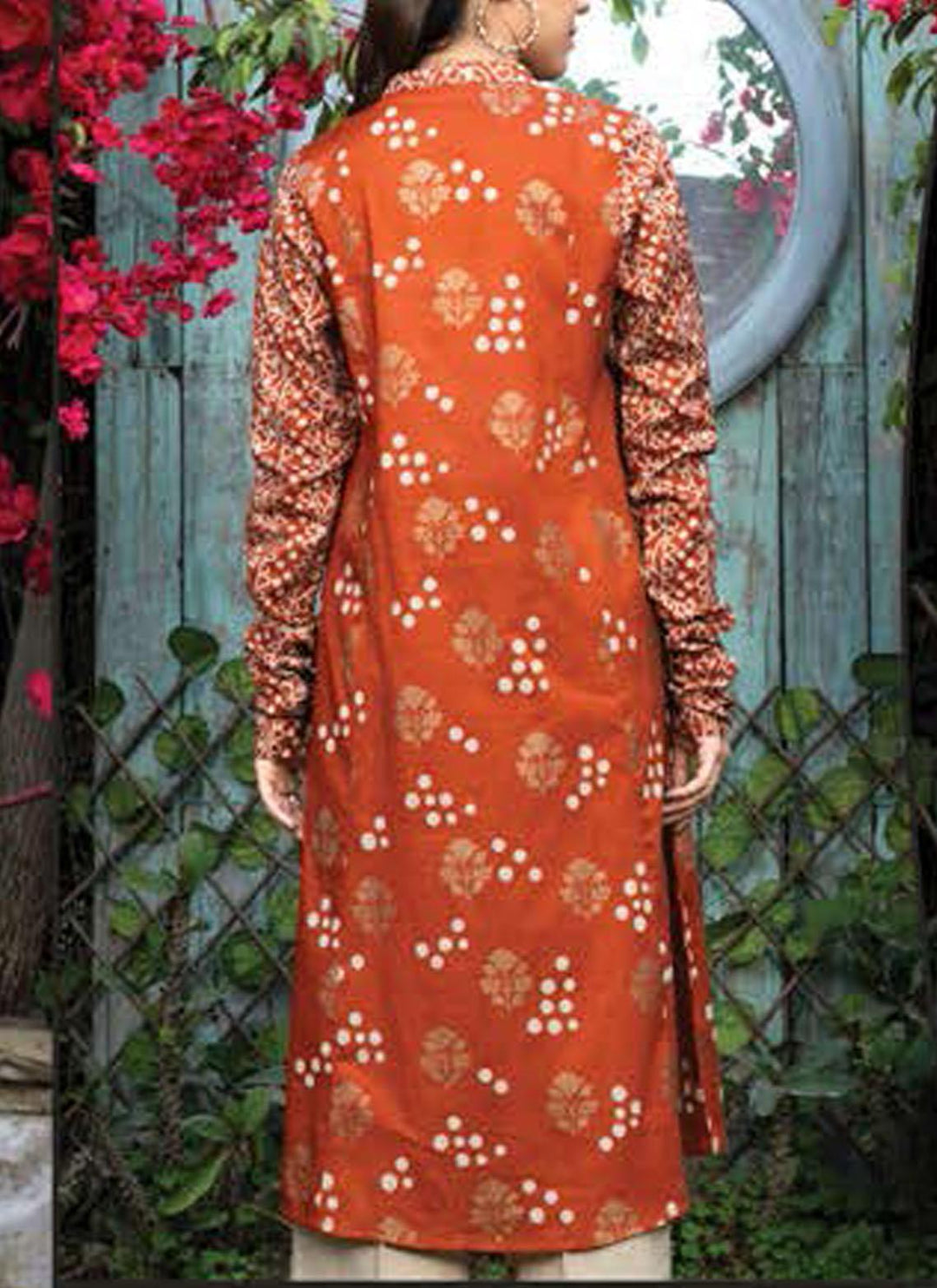 LimeLight Printed Lawn  Unstitched Kurties LL21US U1595 Orange - Summer Collection