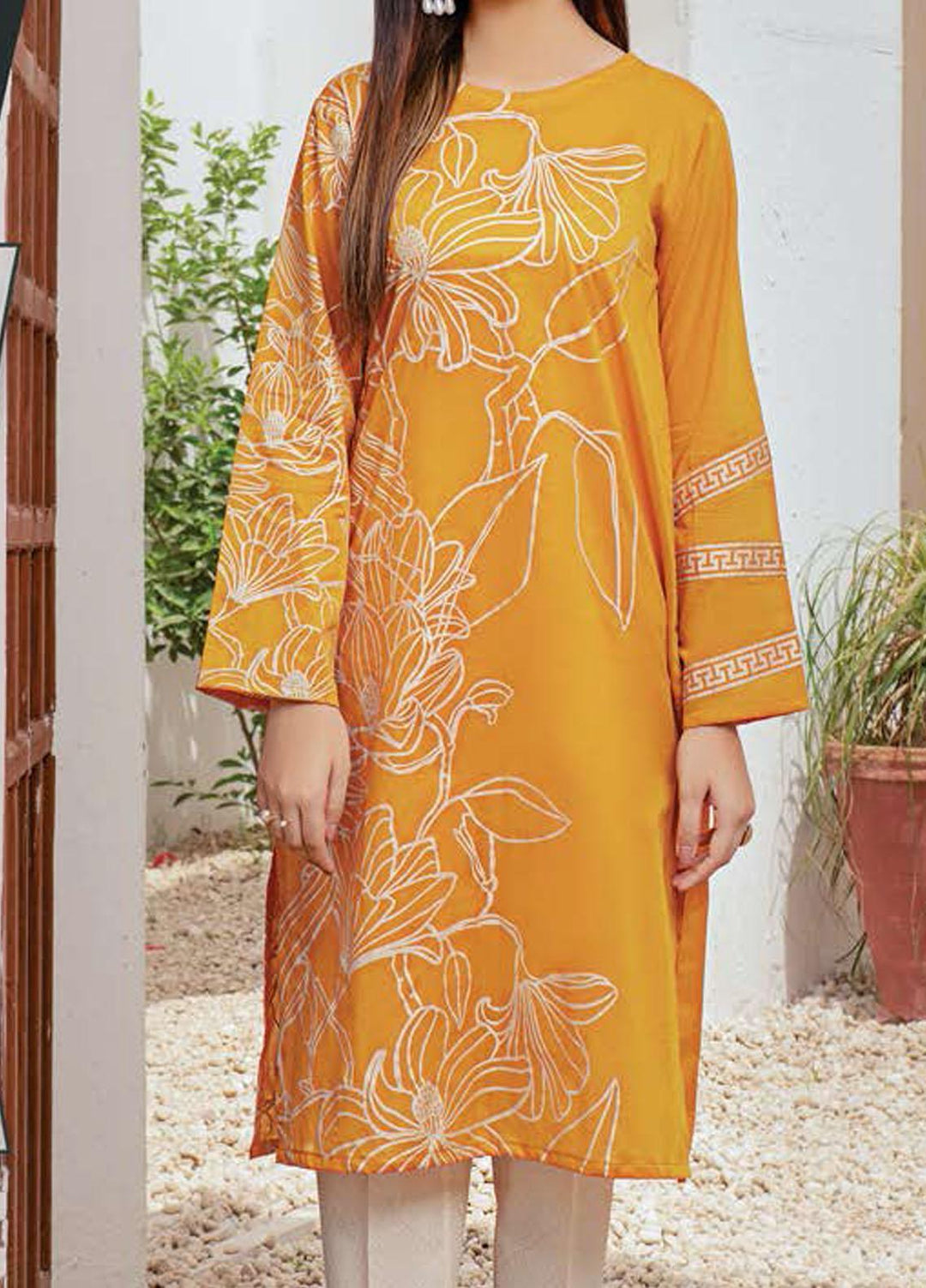 LimeLight Printed Lawn  Unstitched Kurties LL21SE U1203 Yellow - Summer Collection