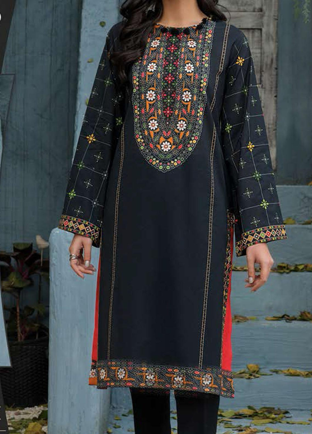 LimeLight Printed Lawn  Unstitched Kurties LL21SE U1400 Black - Summer Collection
