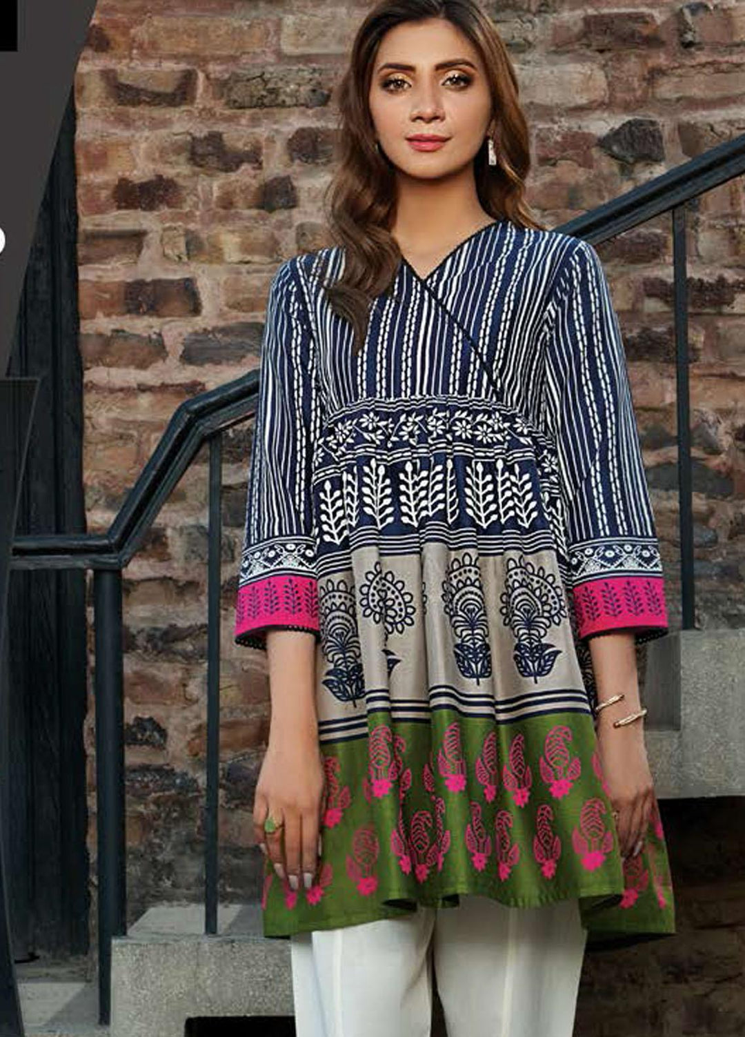 LimeLight Printed Lawn  Unstitched Kurties LL21SE U1416 Blue - Summer Collection