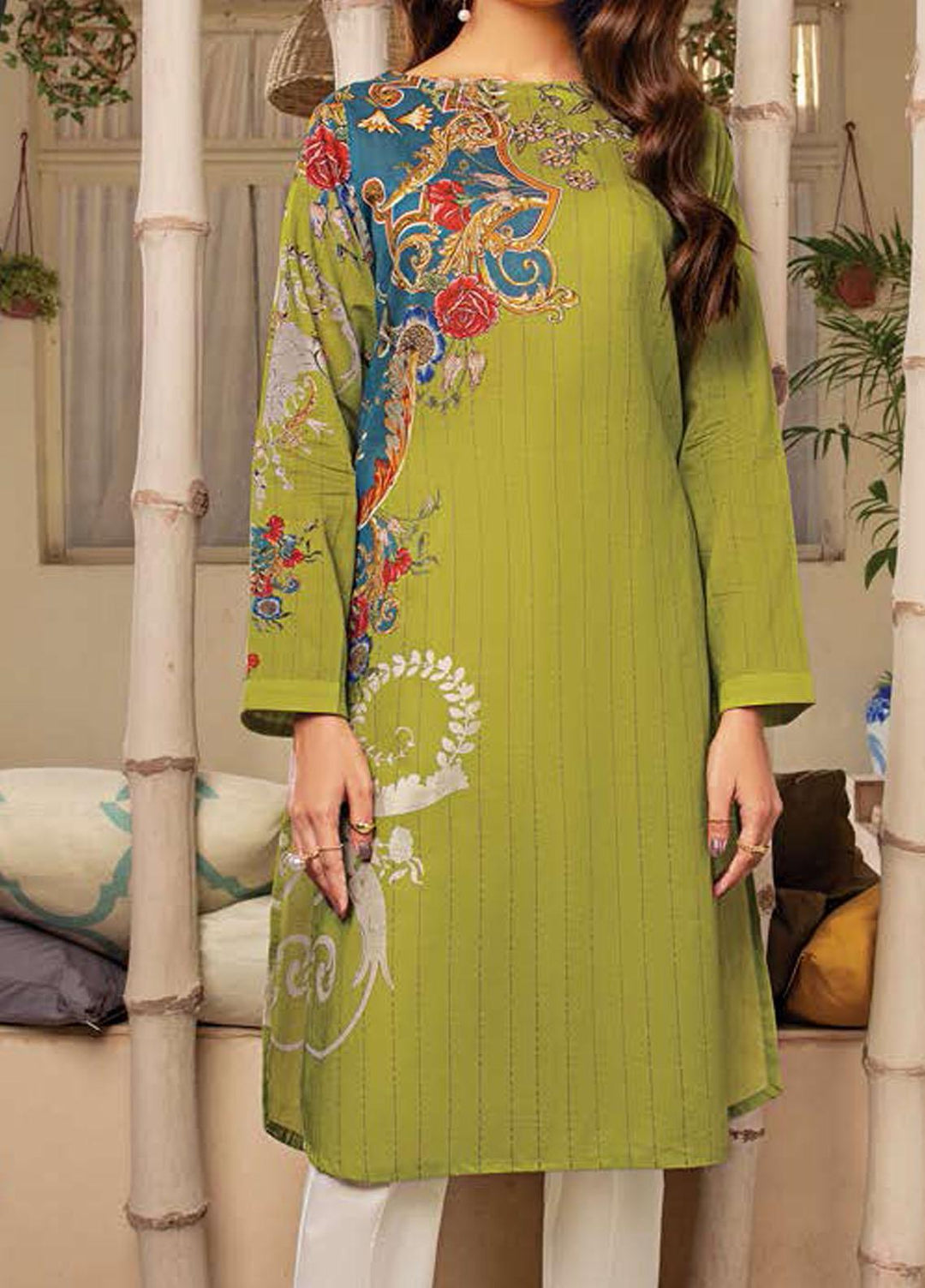 LimeLight Printed Lawn  Unstitched Kurties LL21SE U1552 Green - Summer Collection