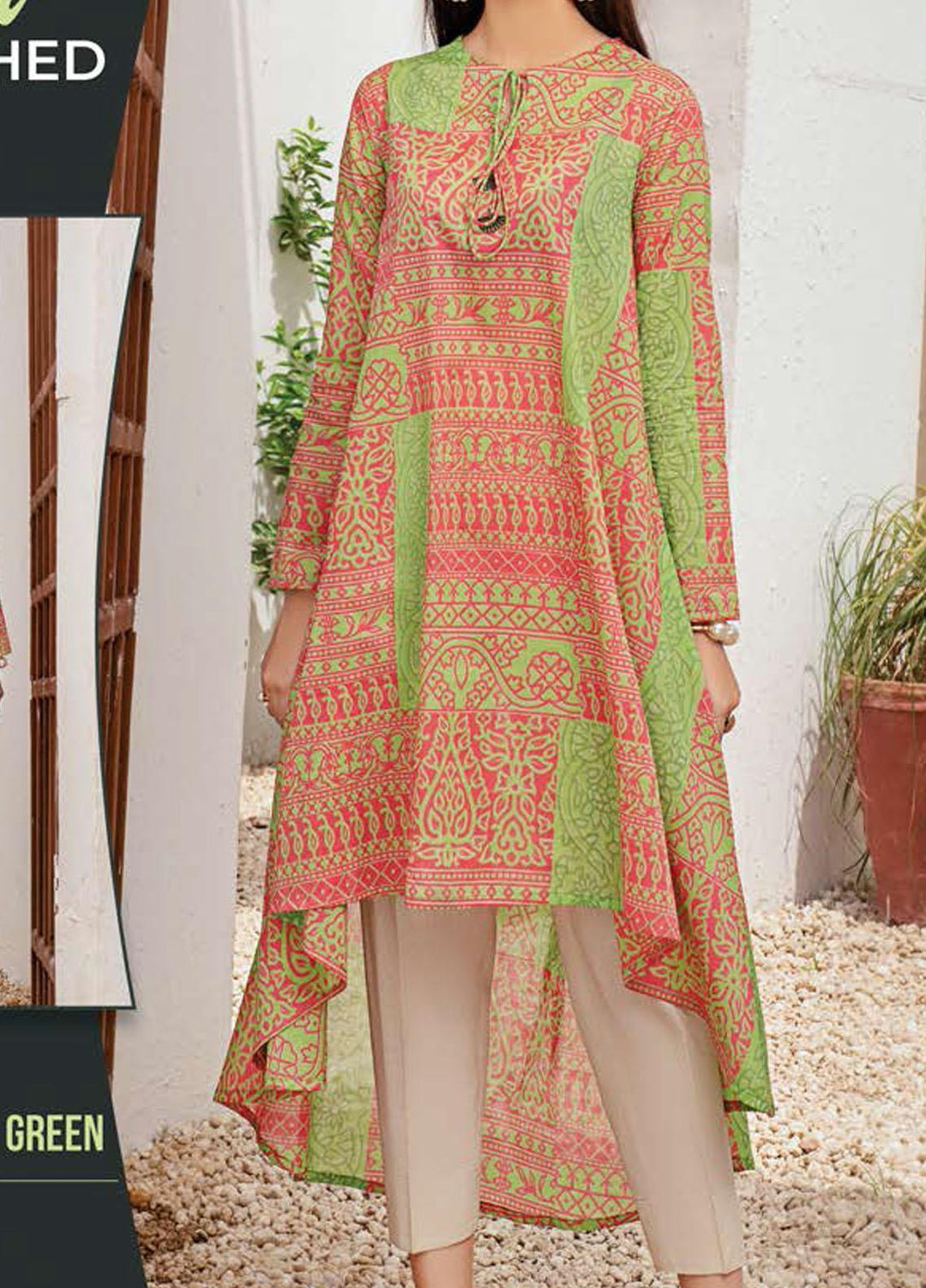LimeLight Printed Lawn  Unstitched Kurties LL21SE U1895 Green - Summer Collection