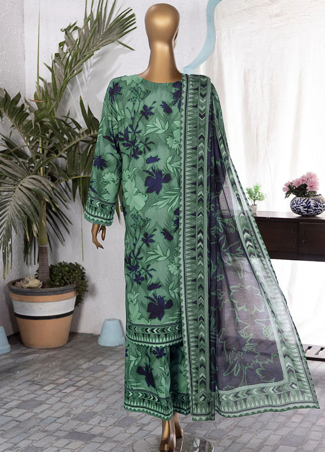 Linen Wintry by Hz Textiles Embroidered Linen Suits Unstitched 3 Piece LWP-1302 - Winter Collection