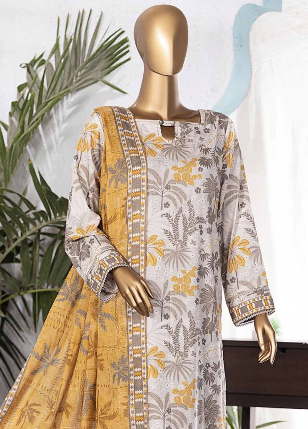 Linen Wintry by Hz Textiles Embroidered Linen Suits Unstitched 3 Piece LWP-1305 - Winter Collection