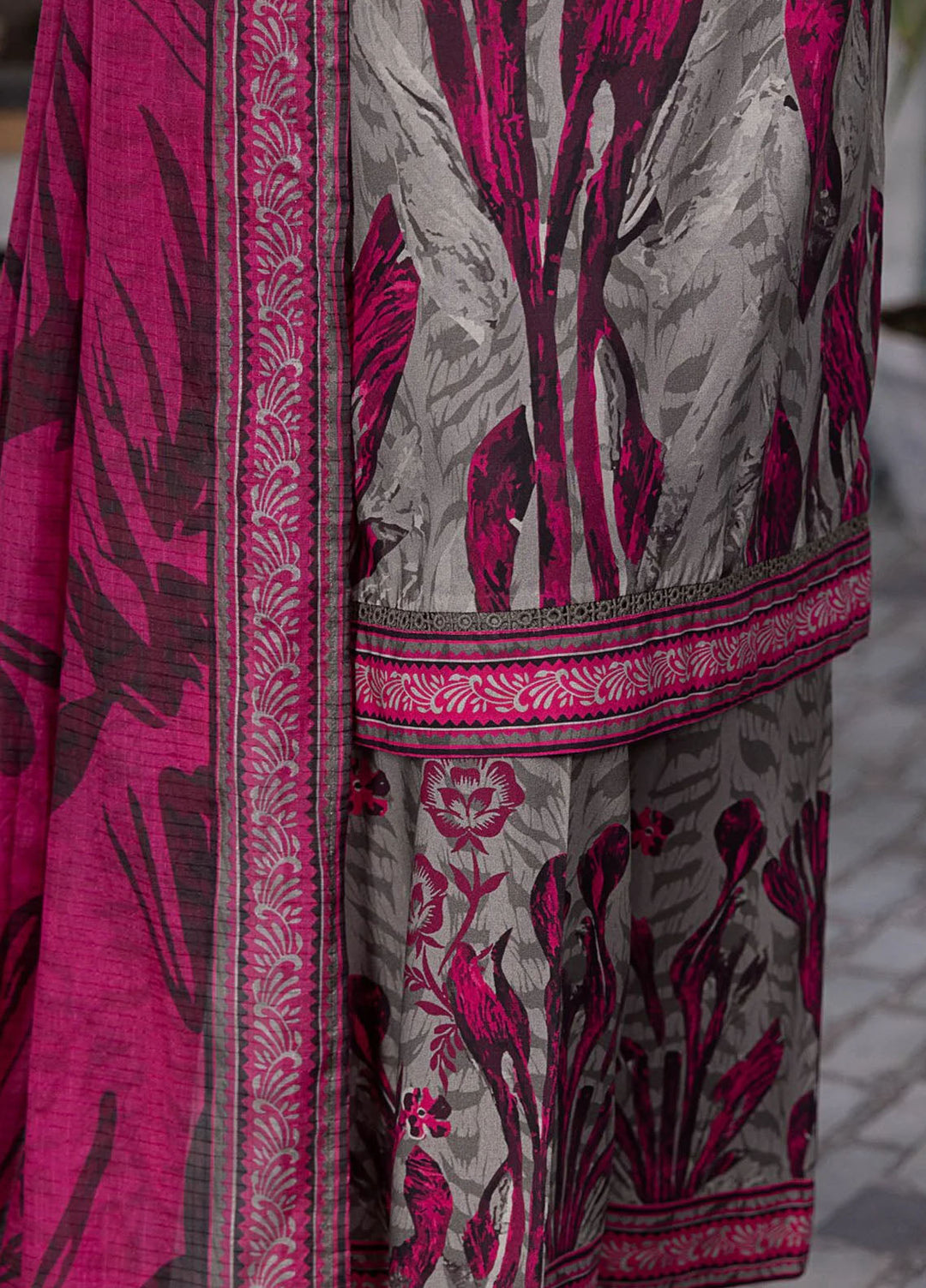 Linen Wintry by Hz Textiles Embroidered Linen Suits Unstitched 3 Piece LWP-1306 - Winter Collection