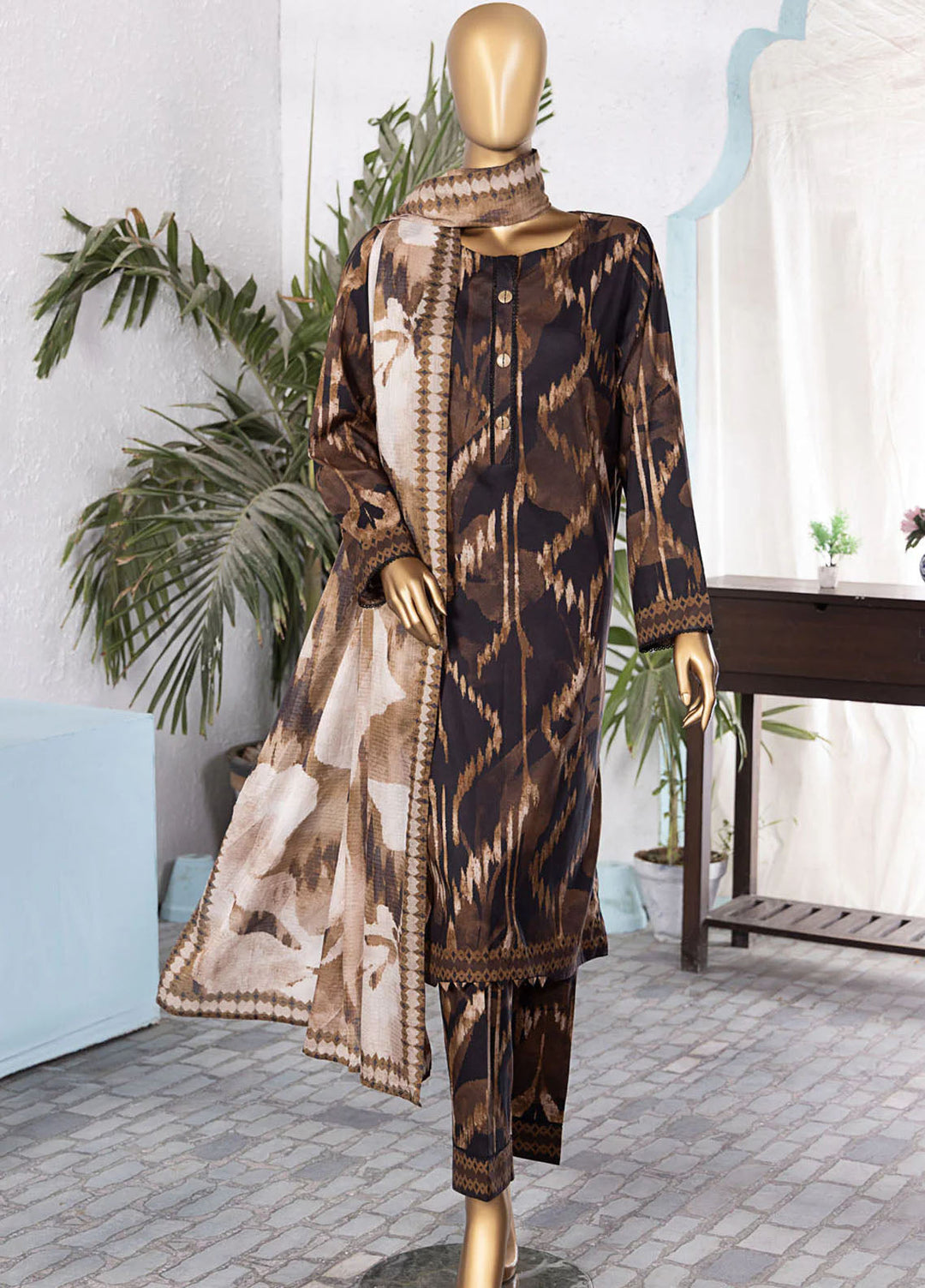 Linen Wintry by Hz Textiles Embroidered Linen Suits Unstitched 3 Piece LWP-1307 - Winter Collection